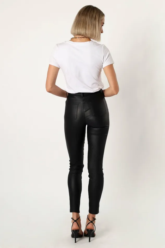 Pants Petal and Pup Women Sammie Vegan Leather Pants Black