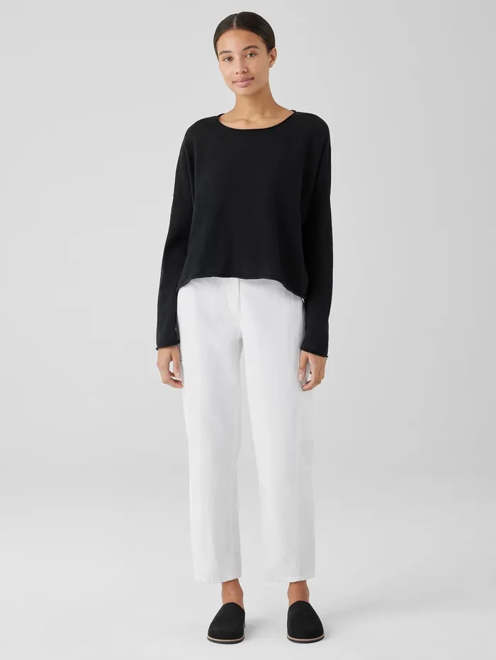 Pants Shorts and Jumpsuits Women Eileen Fisher Cotton Hemp Stretch Lantern Pant White