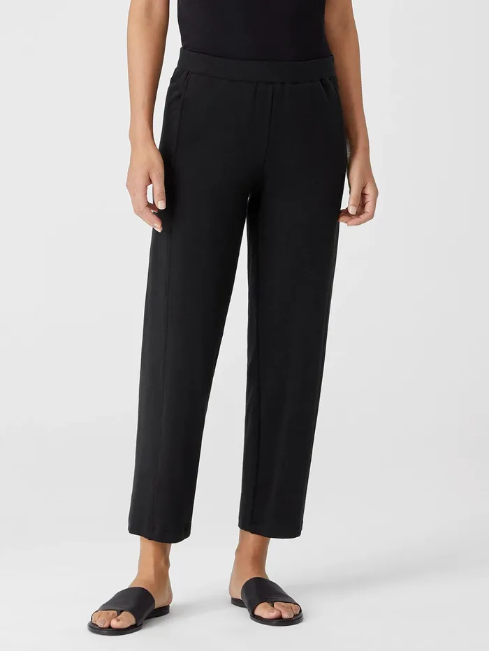 Pants Shorts and Jumpsuits Women Eileen Fisher Cozy Brushed Terry Hug Lantern Pant Black