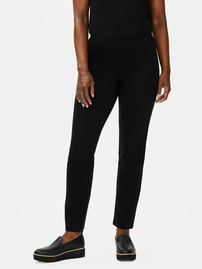 Pants Shorts and Jumpsuits Women Eileen Fisher Flex Ponte Slim Ankle Pant Black