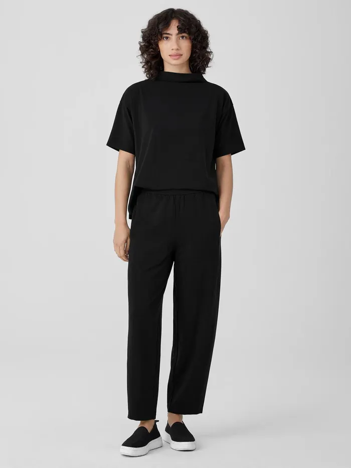 Pants Shorts and Jumpsuits Women Eileen Fisher Pima Cotton Stretch Jersey Lantern Pant Black