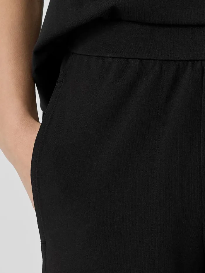 Pants Shorts and Jumpsuits Women Eileen Fisher Pima Cotton Stretch Jersey Lantern Pant Black
