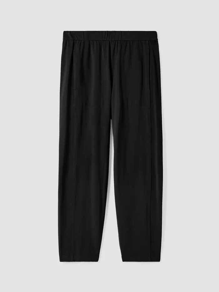 Pants Shorts and Jumpsuits Women Eileen Fisher Pima Cotton Stretch Jersey Lantern Pant Black