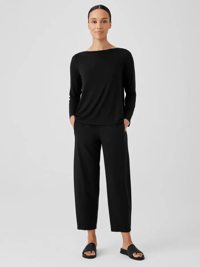 Pants Shorts and Jumpsuits Women Eileen Fisher Stretch Jersey Knit Lantern Pant Black