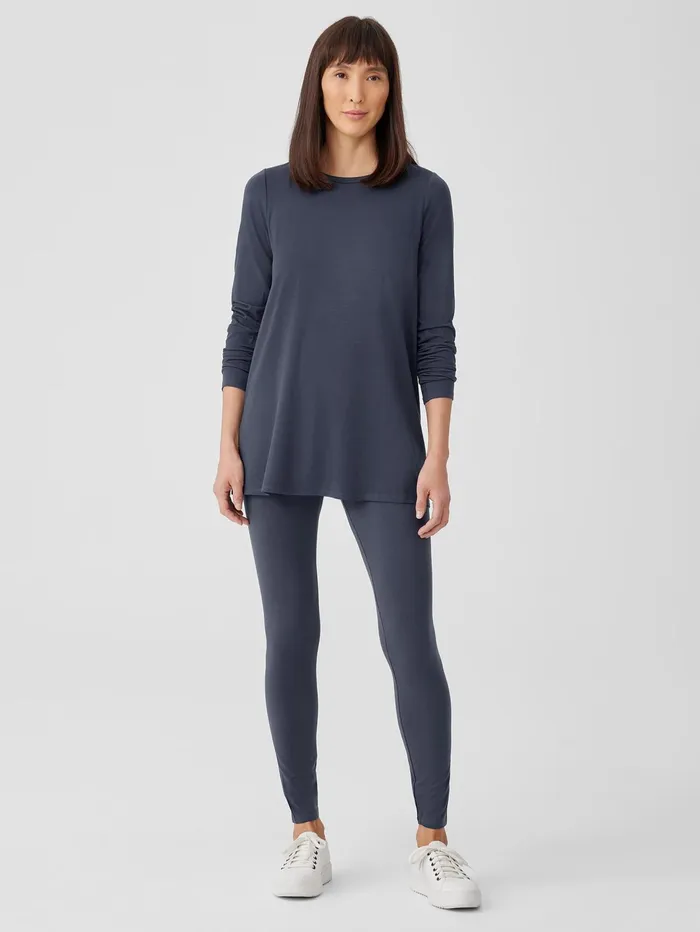 Pants Shorts and Jumpsuits Women Eileen Fisher Stretch Jersey Knit Leggings Ocean