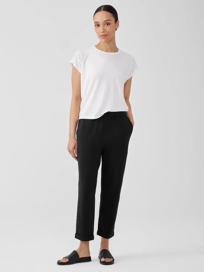 Pants Shorts and Jumpsuits Women Eileen Fisher Traceable Cotton Jersey Pant Black