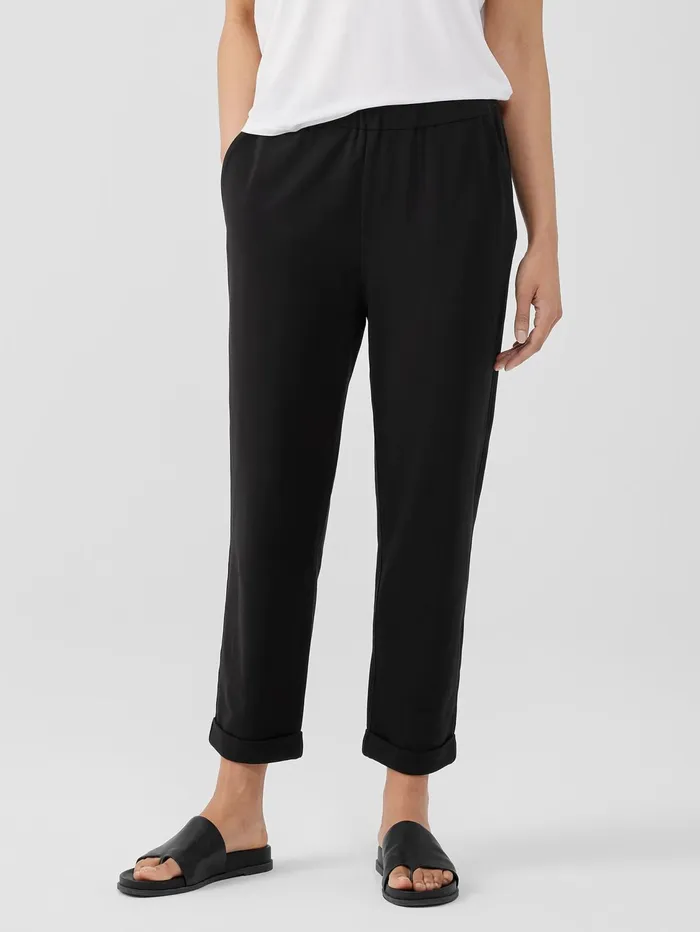 Pants Shorts and Jumpsuits Women Eileen Fisher Traceable Cotton Jersey Pant Black