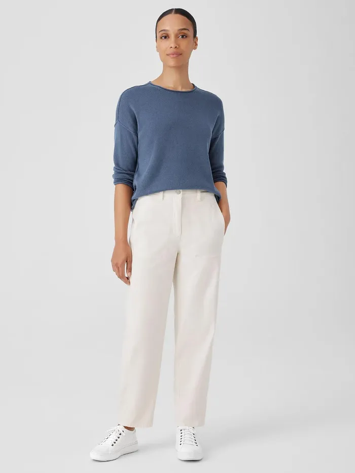 Pants Shorts and Jumpsuits Women Eileen Fisher Undyed Organic Cotton Denim Lantern Jean Undyed Natural