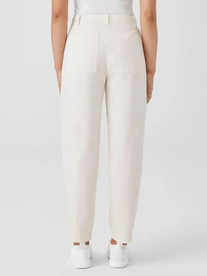Pants Shorts and Jumpsuits Women Eileen Fisher Undyed Organic Cotton Denim Lantern Jean Undyed Natural