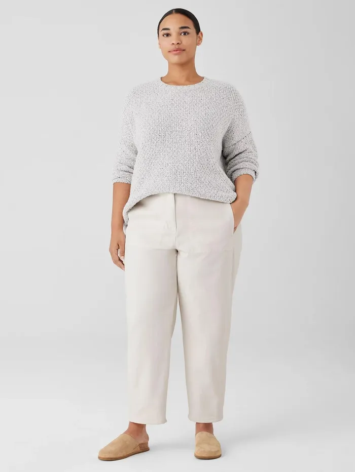 Pants Shorts and Jumpsuits Women Eileen Fisher Undyed Organic Cotton Denim Lantern Jean Undyed Natural