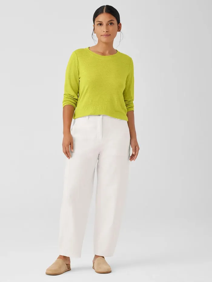 Pants Shorts and Jumpsuits Women Eileen Fisher Undyed Organic Cotton Denim Lantern Jean Undyed Natural