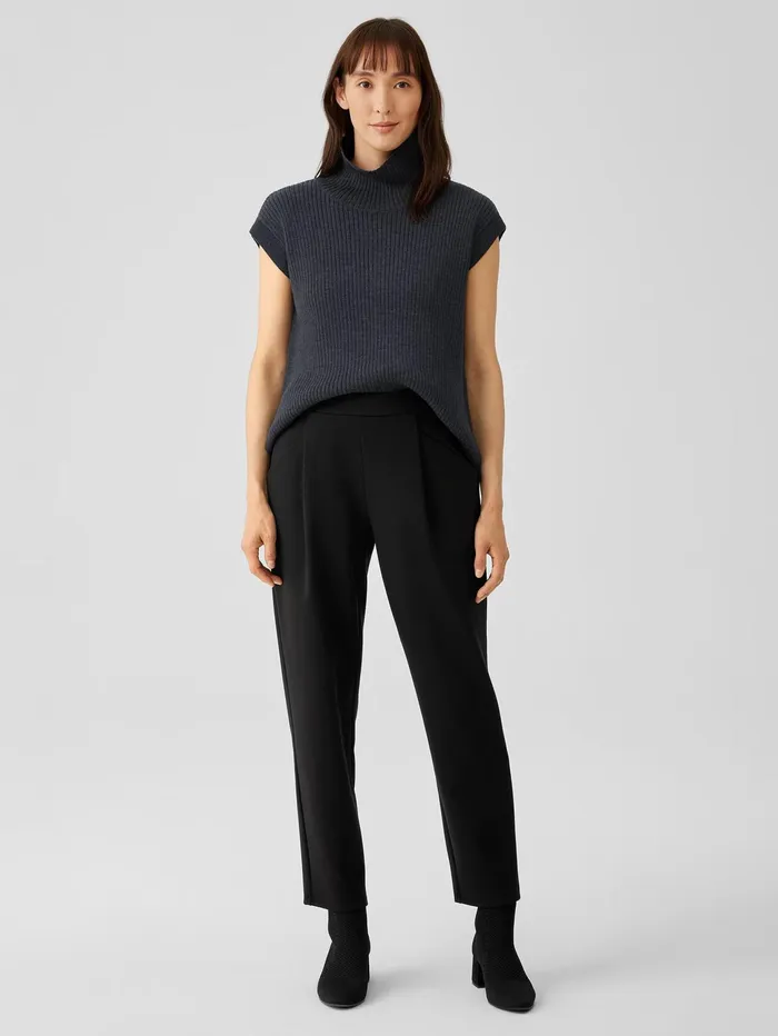 Pants Shorts and Jumpsuits Women Eileen Fisher Washable Flex Ponte Carrot Pant Black