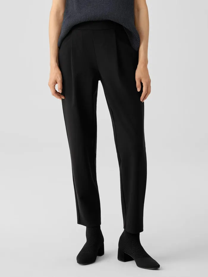 Pants Shorts and Jumpsuits Women Eileen Fisher Washable Flex Ponte Carrot Pant Black