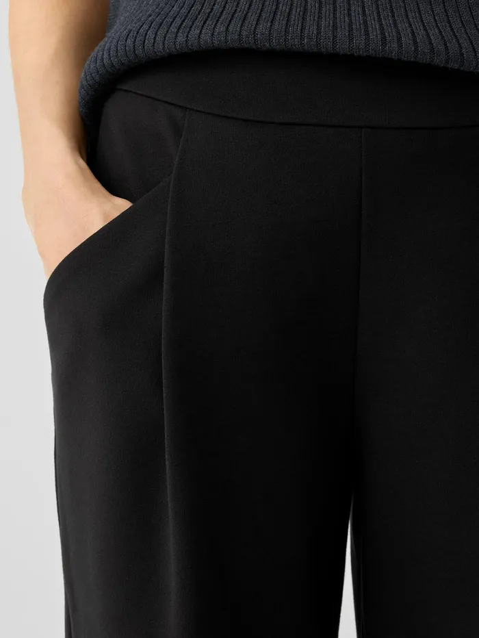 Pants Shorts and Jumpsuits Women Eileen Fisher Washable Flex Ponte Carrot Pant Black