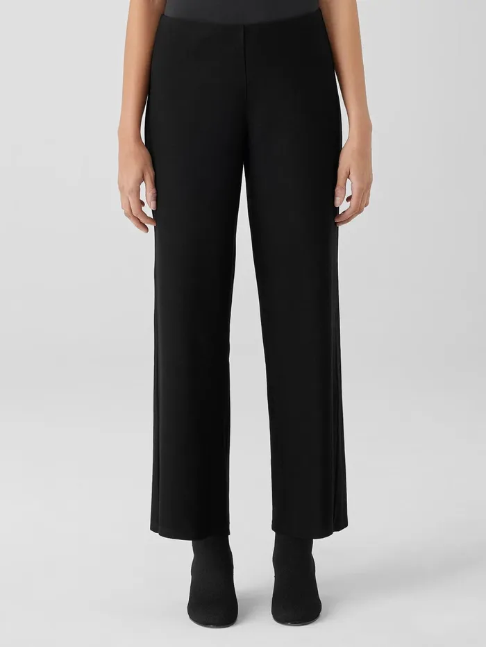 Pants Shorts and Jumpsuits Women Eileen Fisher Washable Stretch Crepe WideLeg Pant Black