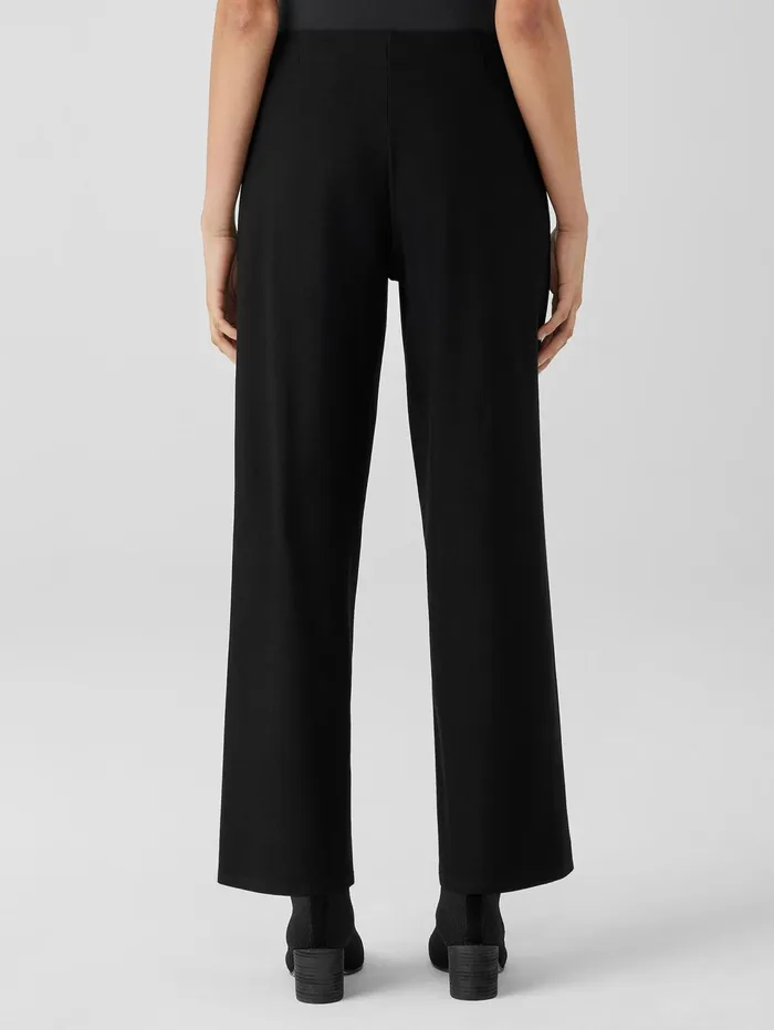 Pants Shorts and Jumpsuits Women Eileen Fisher Washable Stretch Crepe WideLeg Pant Black