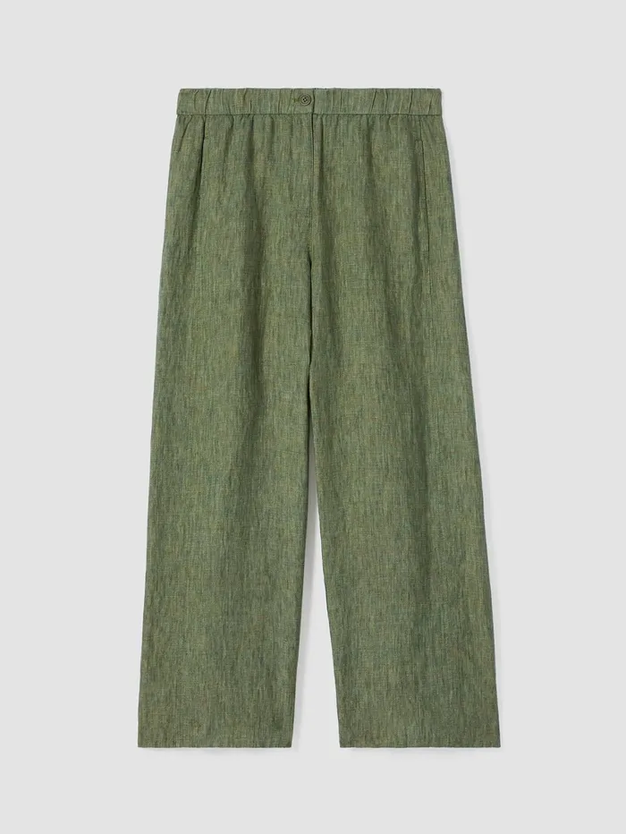 Pants Shorts and Jumpsuits Women Eileen Fisher Washed Organic Linen Dlav Wide Trouser Pant Coriander