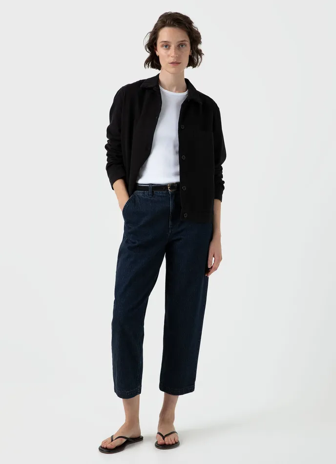 Pants ussunspel Women Denim Tapered Trouser Denim Rinse Wash