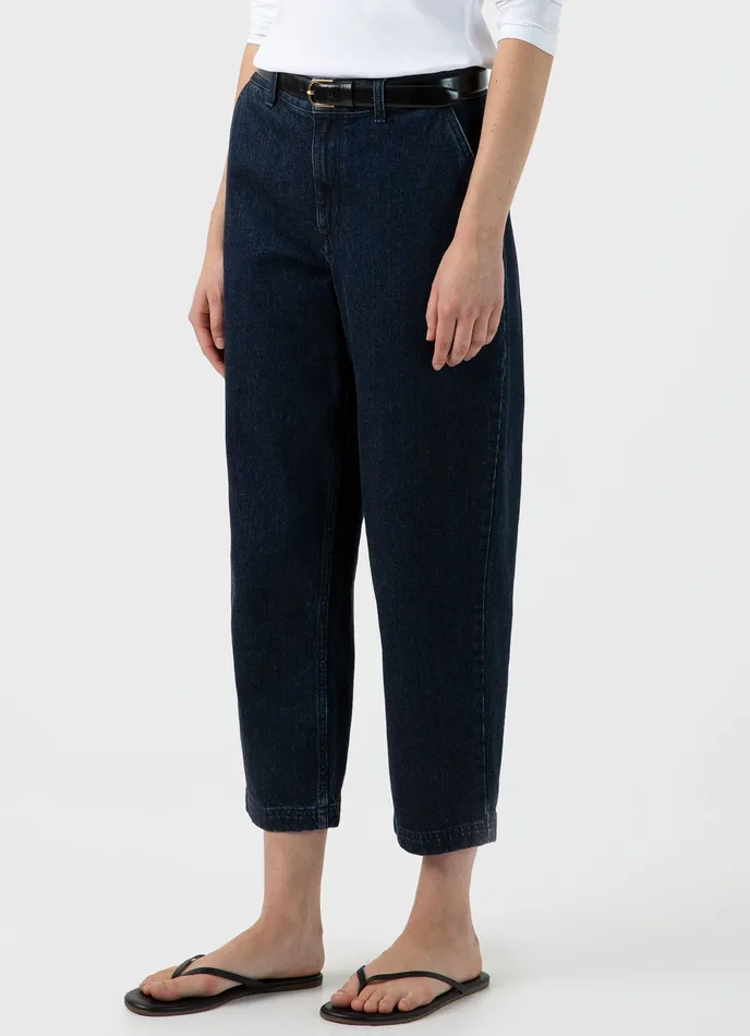 Pants ussunspel Women Denim Tapered Trouser Denim Rinse Wash