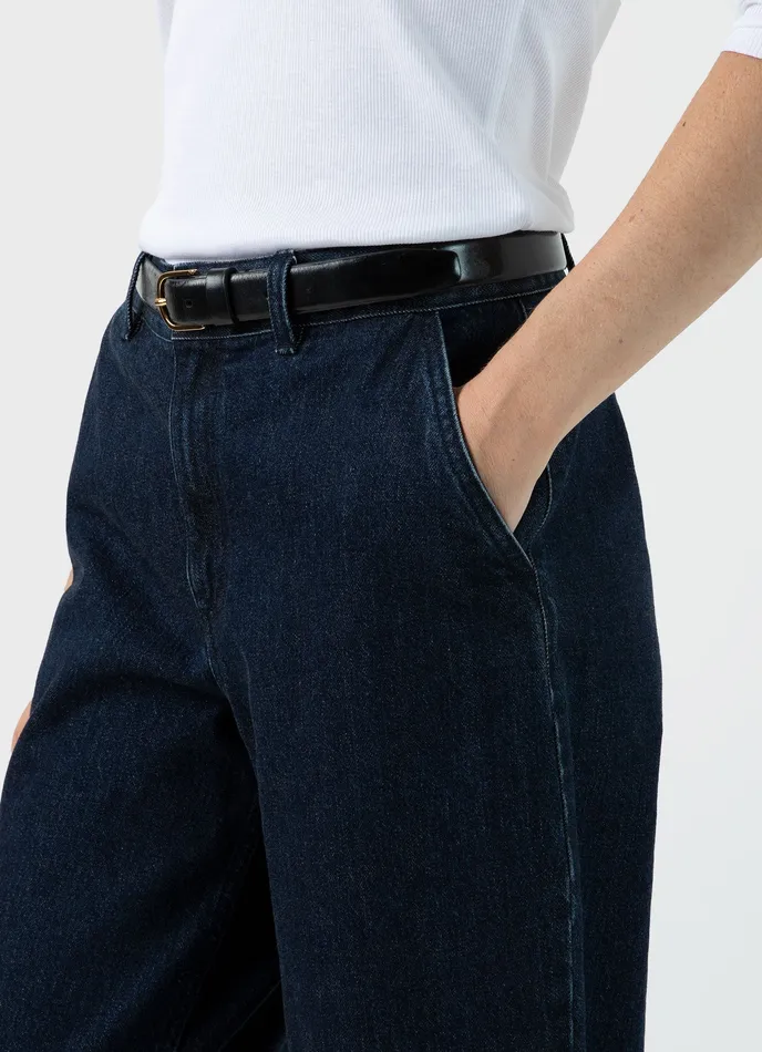 Pants ussunspel Women Denim Tapered Trouser Denim Rinse Wash