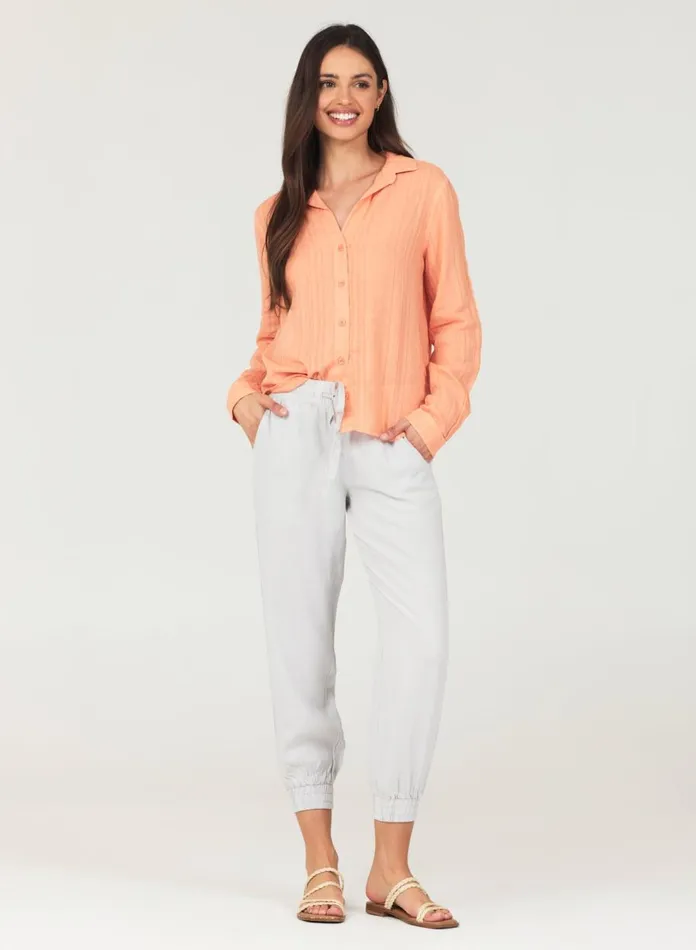 Pants Women Bella Dahl Easy Drawstring Jogger 8211 Foggy Sky
