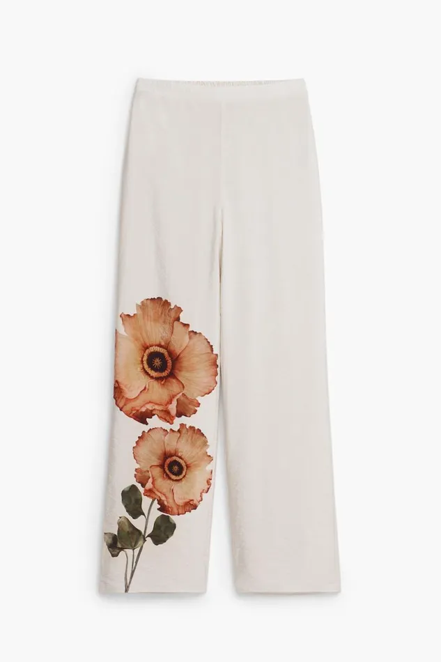 Pants Women Desigual Floral Pants Brown