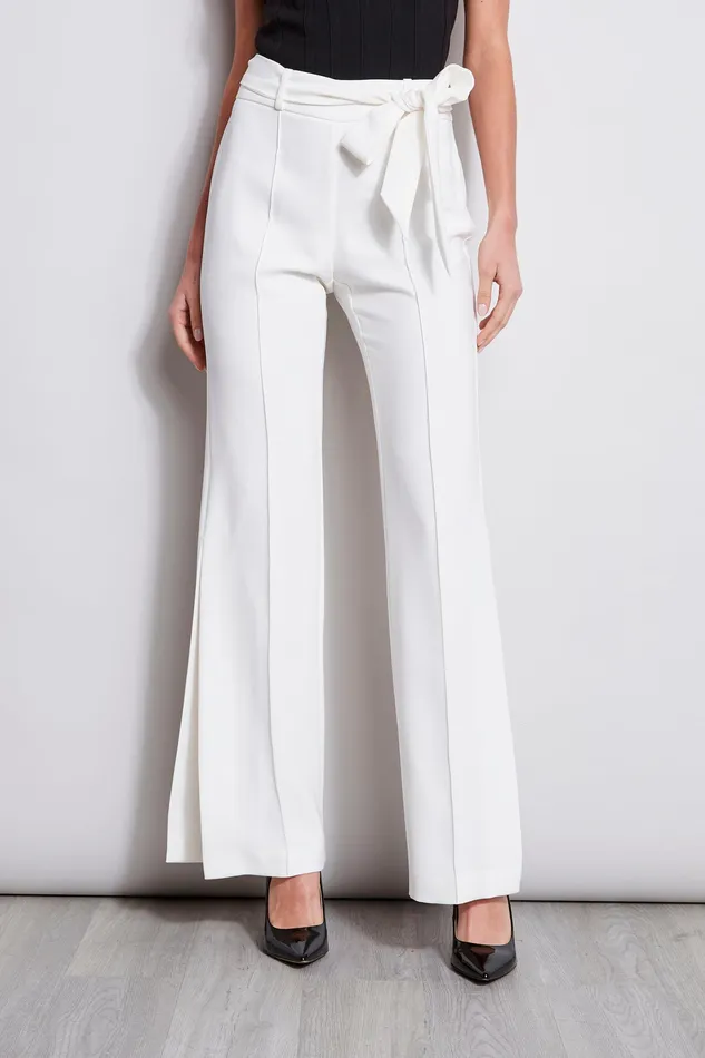Pants Women Elie Tahari Side Slit Sash Pant FOAM