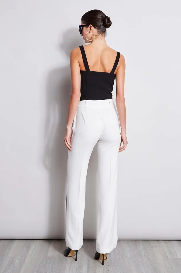 Pants Women Elie Tahari Side Slit Sash Pant FOAM