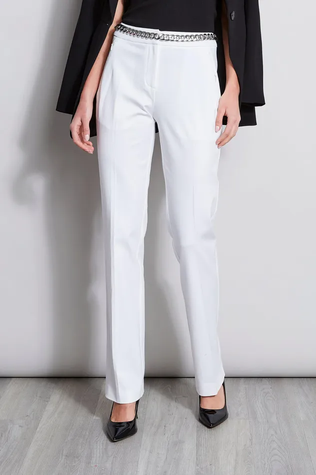 Pants Women Elie Tahari Straight Leg Stretch Pant WHITE