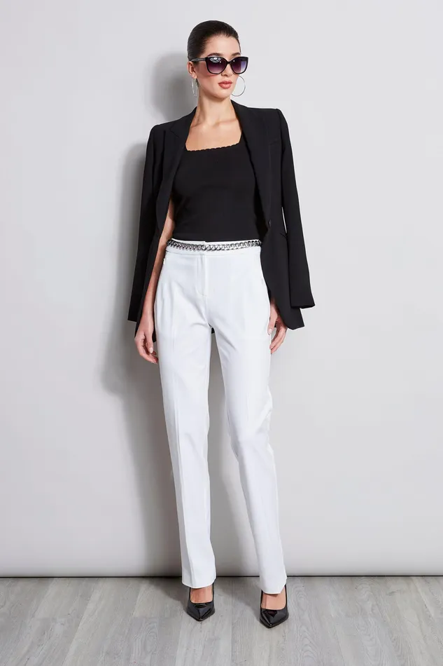Pants Women Elie Tahari Straight Leg Stretch Pant WHITE
