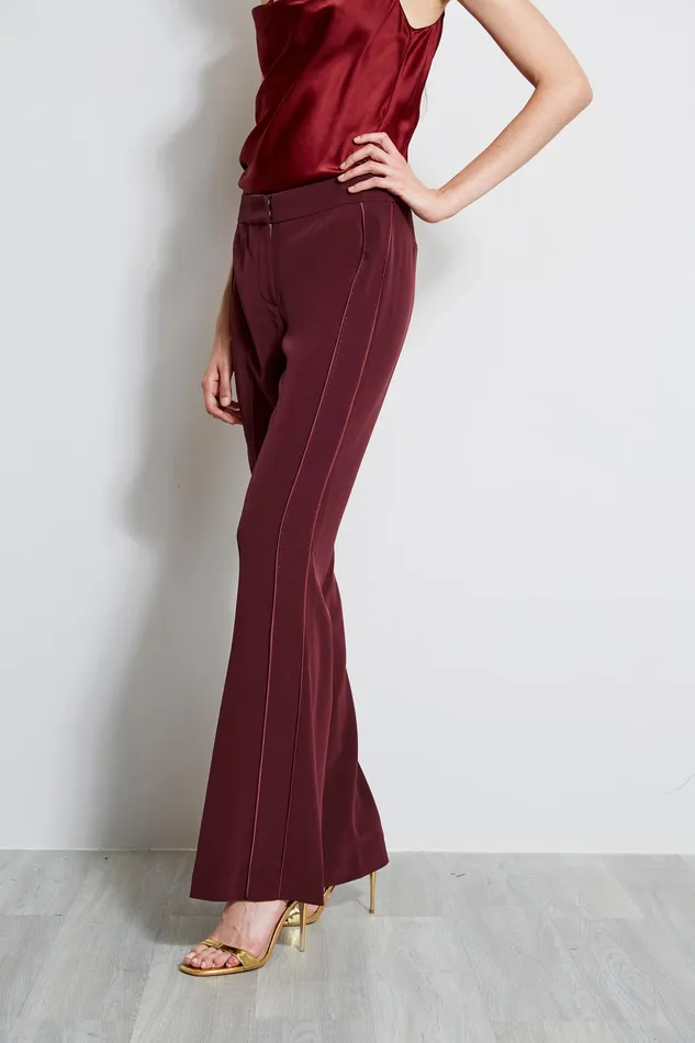 Pants Women Elie Tahari Tuxedo Fit and Flare Pant CORDOVAN