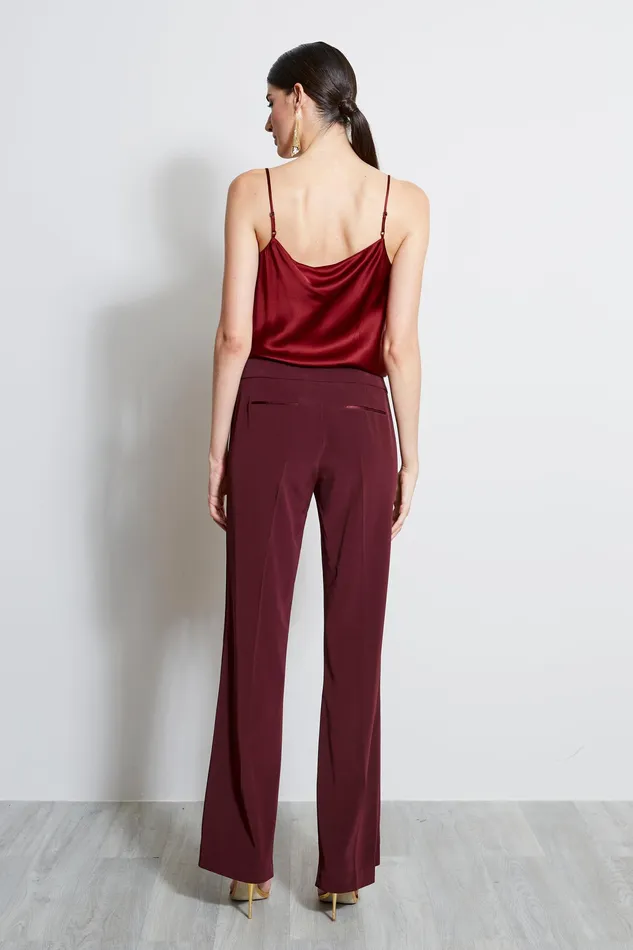 Pants Women Elie Tahari Tuxedo Fit and Flare Pant CORDOVAN