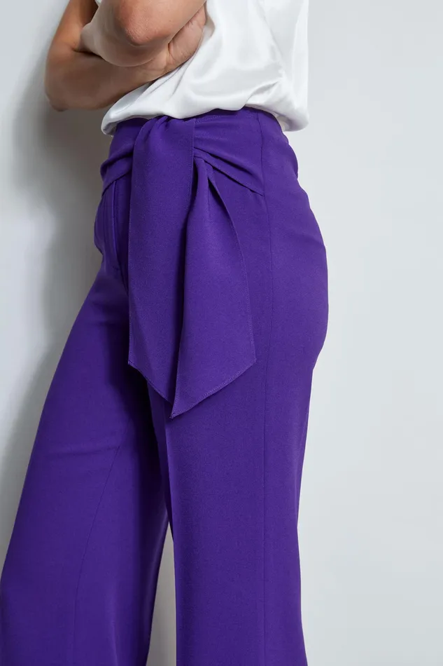 Pants Women Elie Tahari Wide Leg Sash Pant PLUM