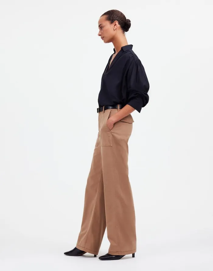 Pants Women Madewell LowSlung Baggy Utility Pants Dark Camel