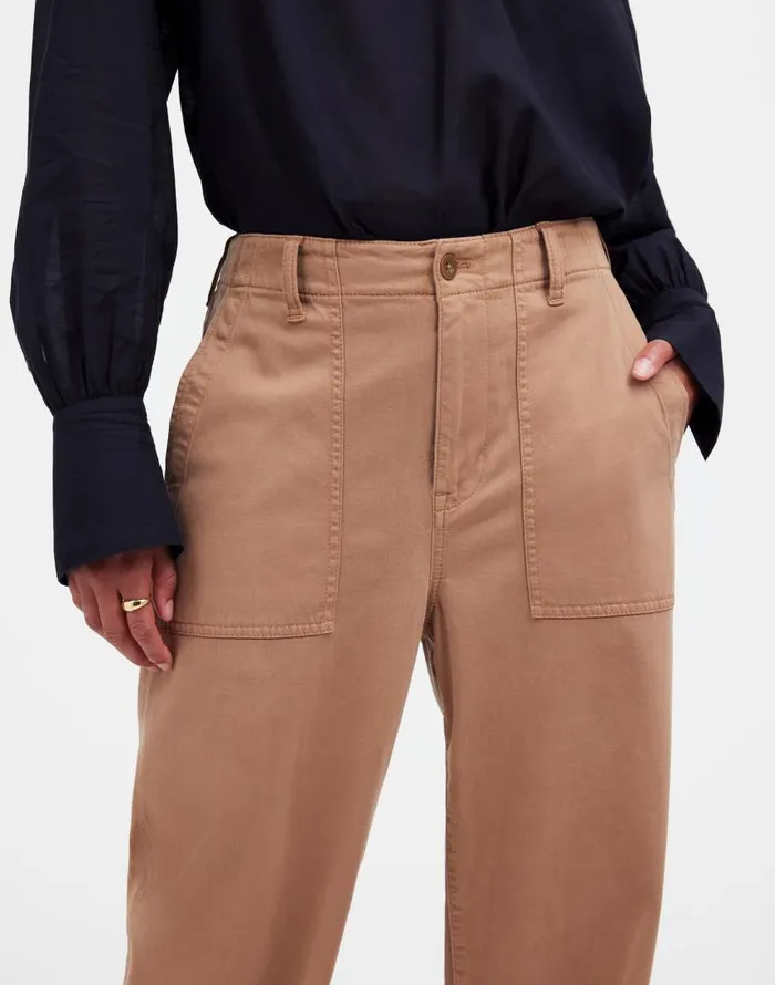 Pants Women Madewell LowSlung Baggy Utility Pants Dark Camel