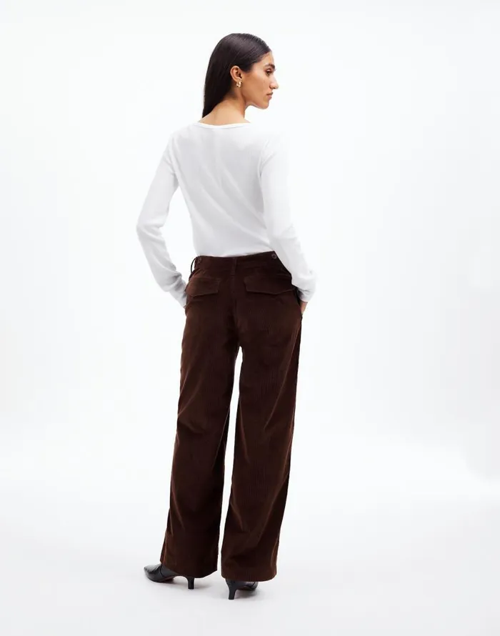 Pants Women Madewell LowSlung Baggy Utility Pants In Corduroy Dark Carob