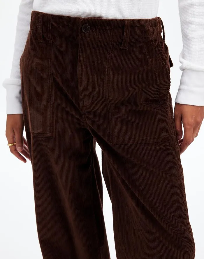 Pants Women Madewell LowSlung Baggy Utility Pants In Corduroy Dark Carob