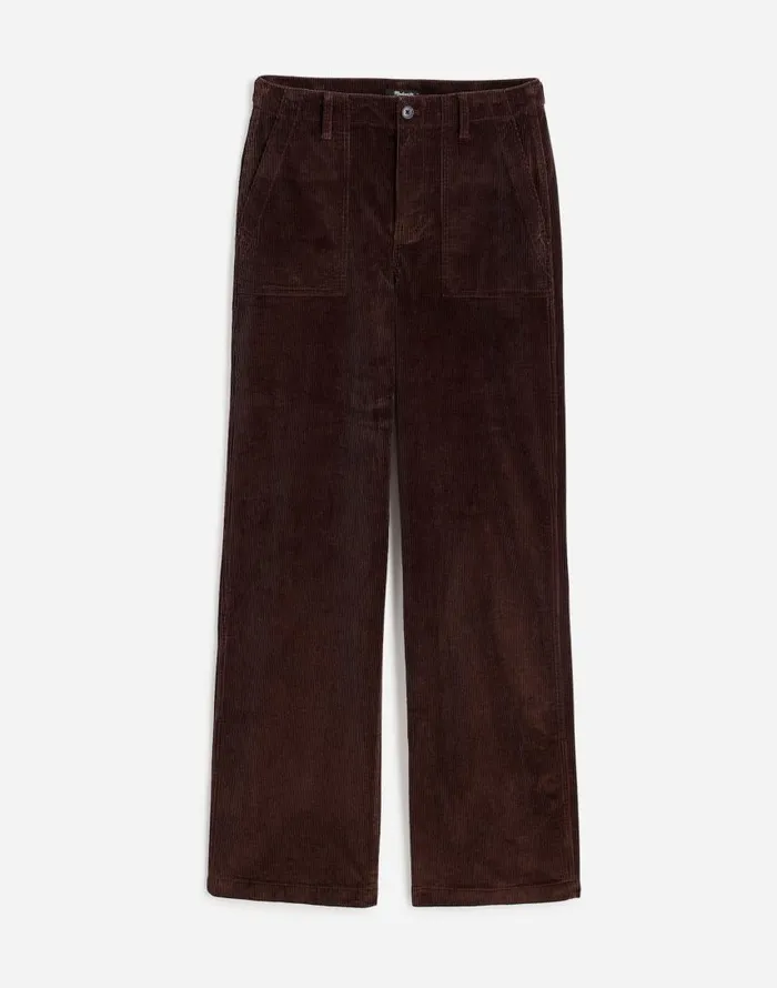 Pants Women Madewell LowSlung Baggy Utility Pants In Corduroy Dark Carob
