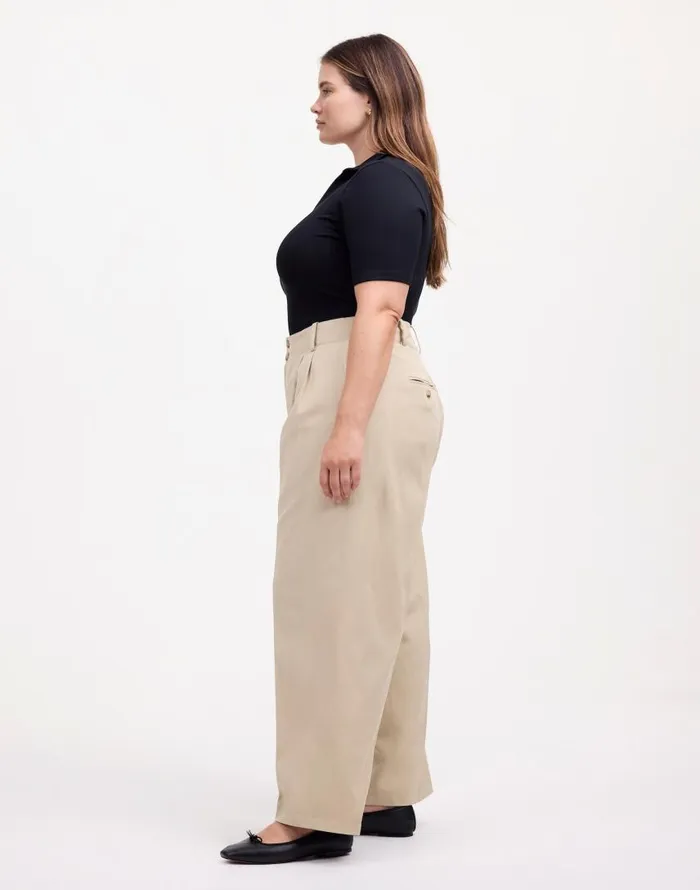 Pants Women Madewell The Plus Harlow WideLeg Pant In Drapey Twill Vintage Khaki