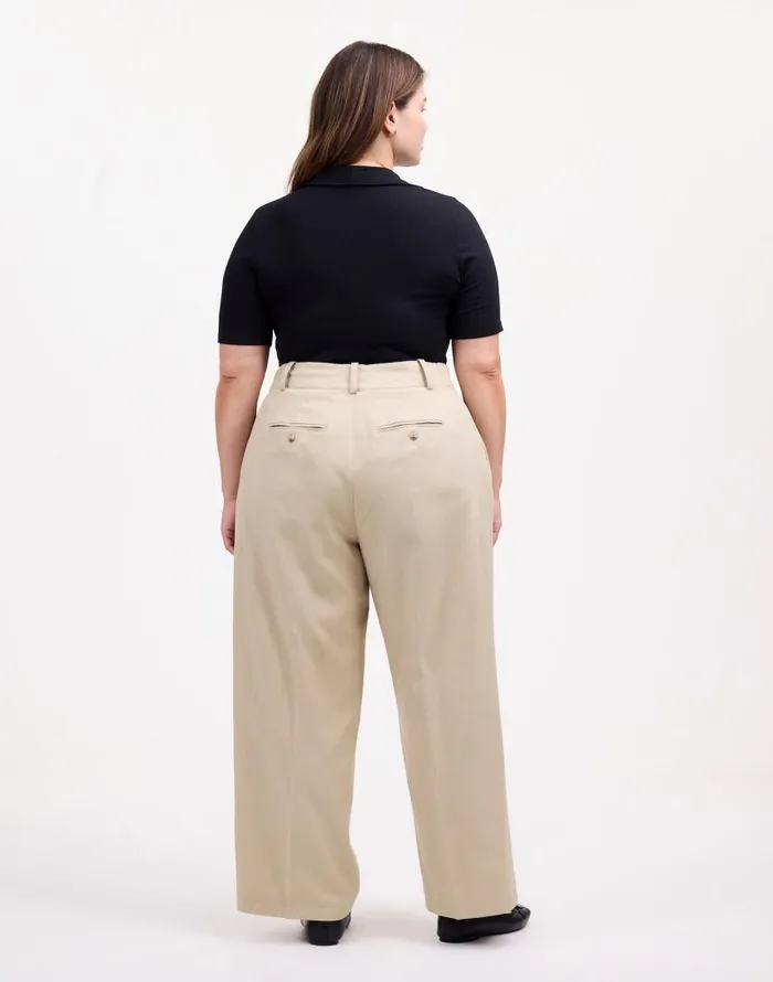 Pants Women Madewell The Plus Harlow WideLeg Pant In Drapey Twill Vintage Khaki