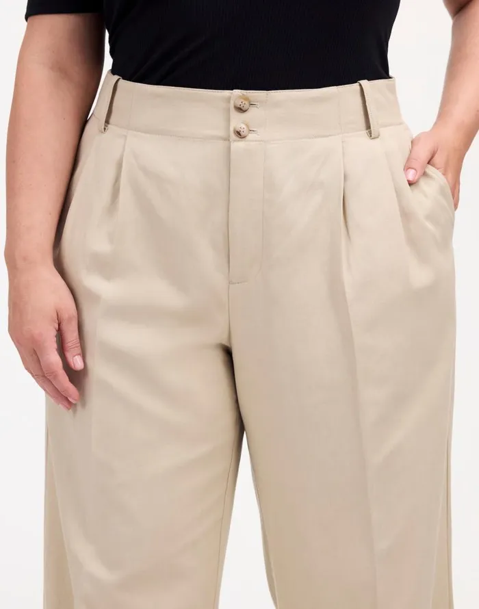 Pants Women Madewell The Plus Harlow WideLeg Pant In Drapey Twill Vintage Khaki