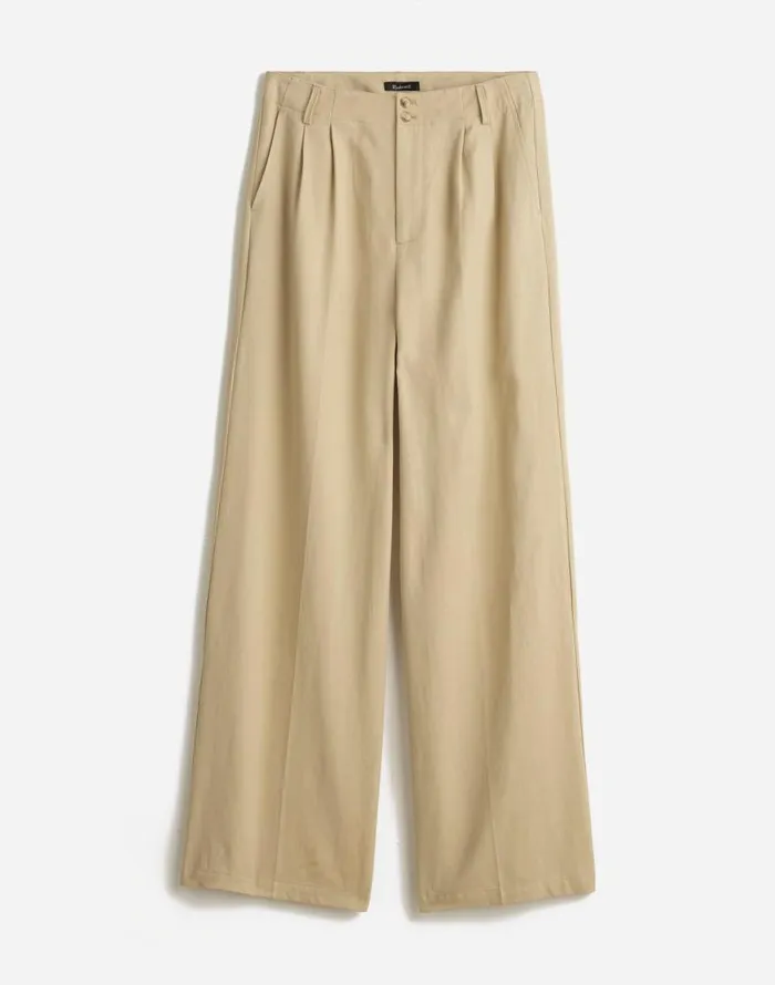 Pants Women Madewell The Plus Harlow WideLeg Pant In Drapey Twill Vintage Khaki