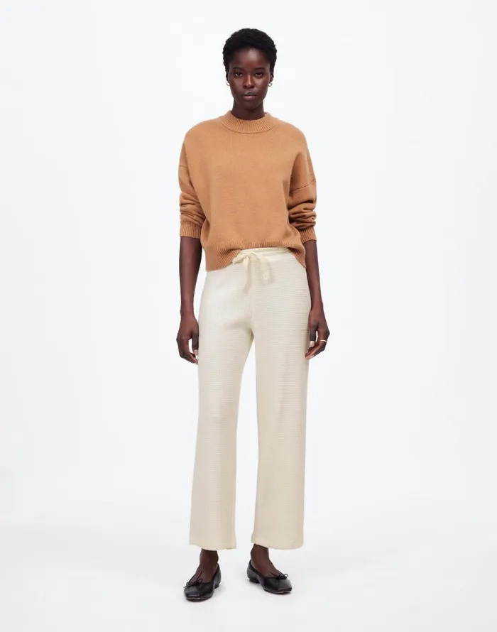 Pants Women Madewell WaffleKnit StraightLeg Sweatpants Winter White