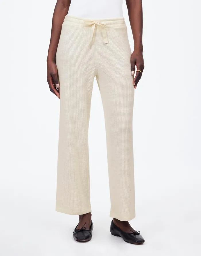 Pants Women Madewell WaffleKnit StraightLeg Sweatpants Winter White