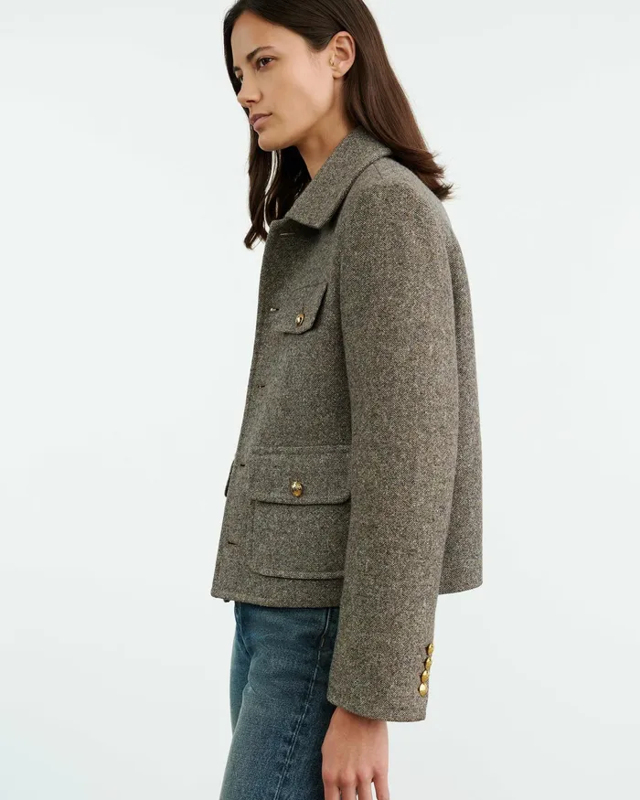 PAOLA JACKET Feather Grey Donagal Women Nili Lotan Jackets and Blazers
