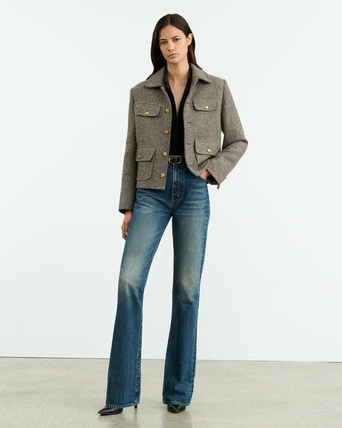 PAOLA JACKET Feather Grey Donagal Women Nili Lotan Jackets and Blazers