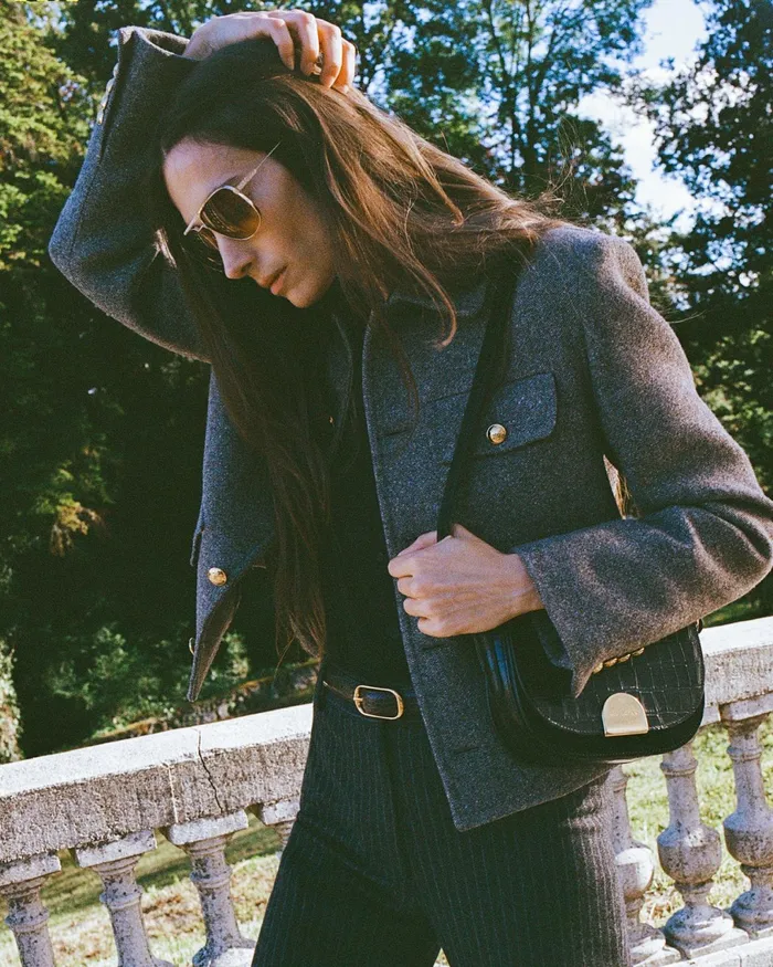 PAOLA JACKET Feather Grey Donagal Women Nili Lotan Jackets and Blazers