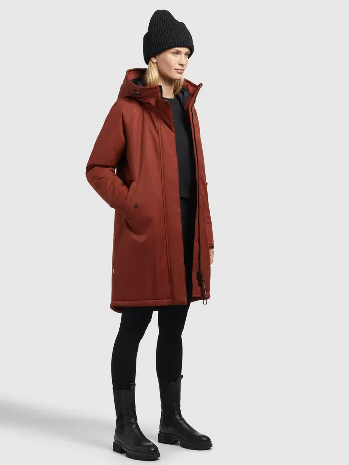 Parkas KHUJO Women Mantel SEMIE Rotbraun Rotbraun