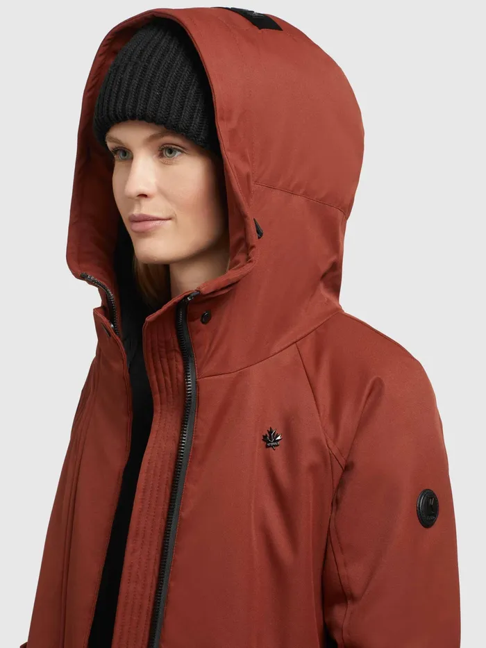 Parkas KHUJO Women Mantel SEMIE Rotbraun Rotbraun