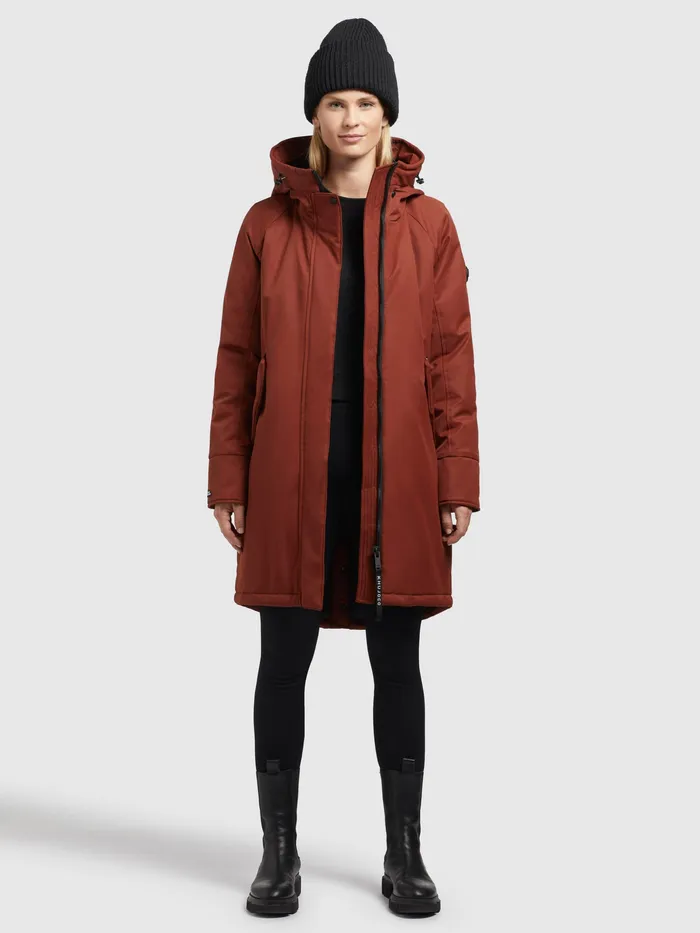 Parkas KHUJO Women Mantel SEMIE Rotbraun Rotbraun